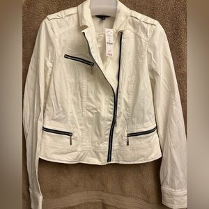 WHBM size 14 white moto jacket